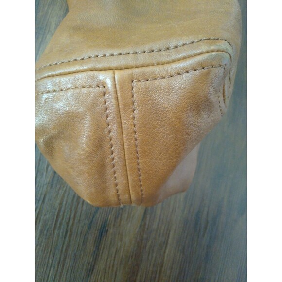 VINTAGE MICHAEL KORS SHOULDR HOBO BAG BROWN DISTRESSED LEATHER GOLD CHAIN ZIPPED - Picture 5 of 6